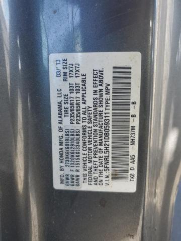 5FNRL5H21DB059311 - 2013 HONDA ODYSSEY LX GRAY photo 13