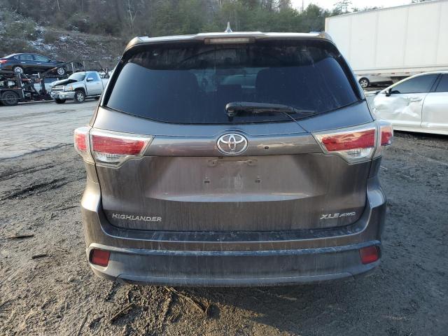 5TDJKRFH4FS220876 - 2015 TOYOTA HIGHLANDER XLE GRAY photo 6