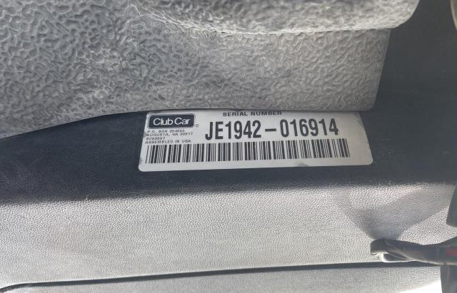 JE1942016914 - 2019 CLUB GOLF CART WHITE photo 10