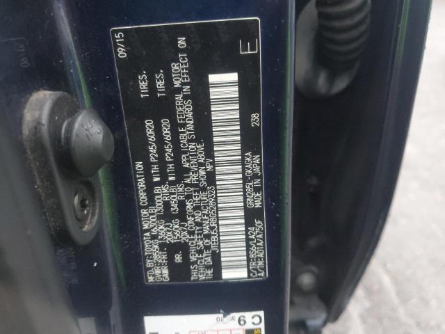 JTEBU5JR8G5289323 - 2016 TOYOTA 4RUNNER SR5/SR5 PREMIUM BLUE photo 12