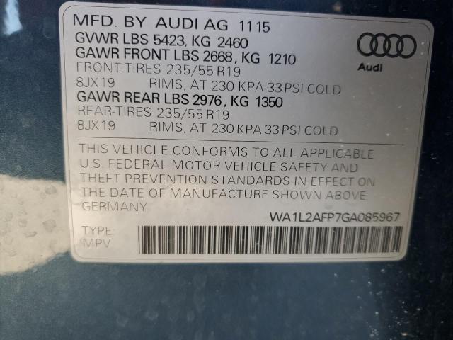 WA1L2AFP7GA085967 - 2016 AUDI Q5 PREMIUM PLUS 蓝色 照片 13