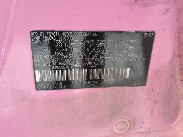 JTLKE50E781033591 - 2008 TOYOTA SCION XB PINK photo 12