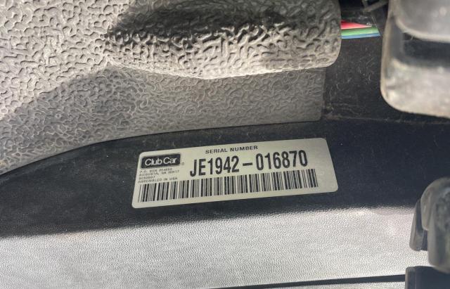 JE1942016870 - 2019 CLUB GOLF CART WHITE photo 10