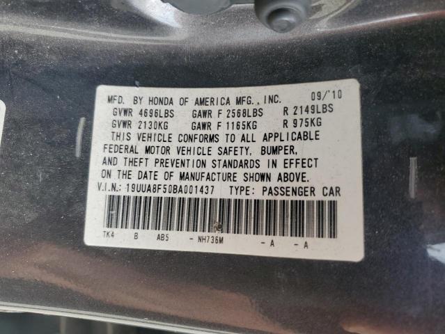 19UUA8F50BA001437 - 2011 ACURA TL Մոխրագույն լուսանկար 12