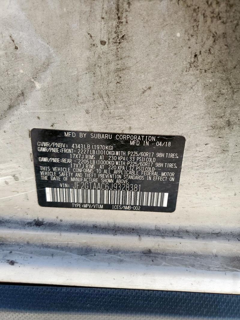 JF2GTAAC6J9328381 - 2018 SUBARU CROSSTREK 白色 照片 13