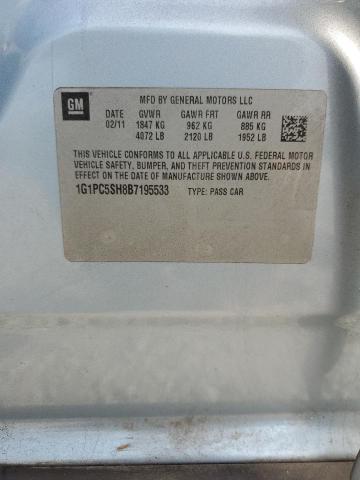 1G1PC5SH8B7195533 - 2011 CHEVROLET CRUZE LS Көк фото 12