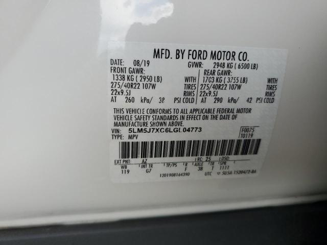 5LM5J7XC6LGL04773 - 2020 LINCOLN AVIATOR RESERVE WHITE photo 13