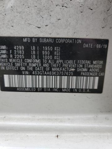 4S3GTAA69K3757625 - 2019 SUBARU IMPREZA أبيض صورة 12