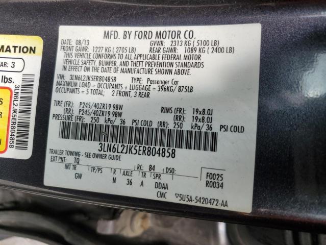 3LN6L2JK5ER804858 - 2014 LINCOLN MKZ ლურჯი ფოტო 13