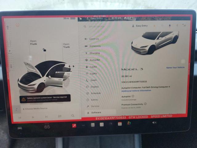 5YJ3E1EAXRF733533 - 2024 TESLA MODEL 3 Ақ фото 9