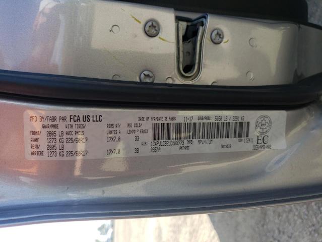 1C4PJLCB2JD583773 - 2018 JEEP CHEROKEE LATITUDE ვერცხლისფერი ფოტო 13