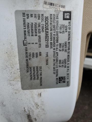 3GCXCUEJ6AG221193 - 2010 CHEVROLET SILVERADO C1500 HYBRID Ақ фото 12