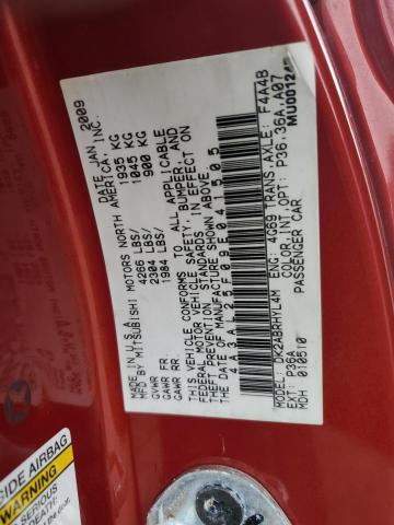 4A3AL25F09E041505 - 2009 MITSUBISHI ECLIPSE SPYDER GS RED photo 12