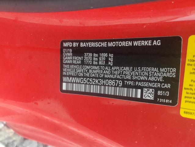 WMWWG5C52K3H08679 - 2019 MINI COOPER 红色 照片 12