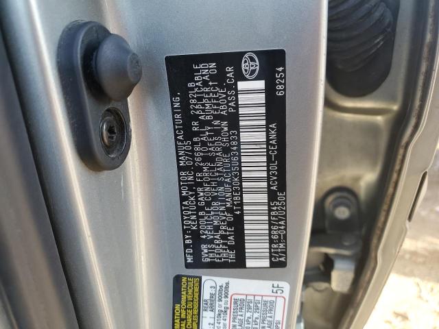 4T1BE30K35U634833 - 2005 TOYOTA CAMRY LE SILVER photo 12
