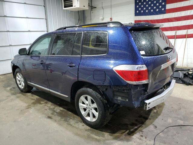 5TDBK3EH0DS246455 - 2013 TOYOTA HIGHLANDER BASE Синий фото 2