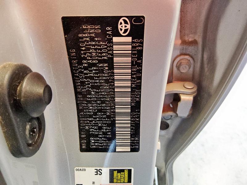 5YFB4MDEXPP047675 - 2023 TOYOTA COROLLA LE Արծաթագույն լուսանկար 13