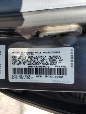 1NXBU40E29Z094271 - 2009 TOYOTA COROLLA BASE Сірий фото 12