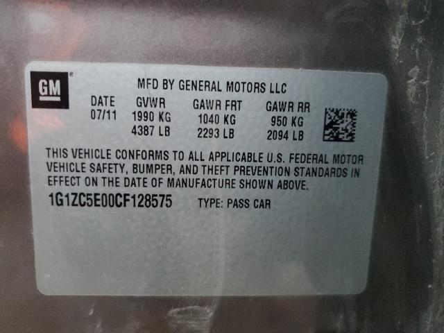 1G1ZC5E00CF128575 - 2012 CHEVROLET MALIBU 1LT 棕色 照片 12