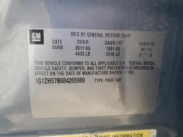 1G1ZH57B684265989 - 2008 CHEVROLET MALIBU 1LT GRAY photo 13
