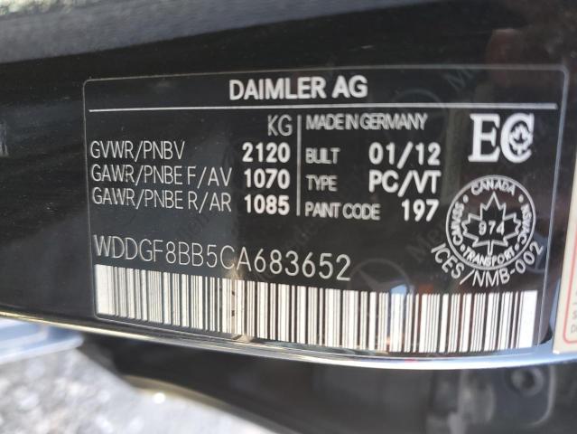 WDDGF8BB5CA683652 - 2012 MERCEDES-BENZ C 300 4MATIC BLACK photo 12