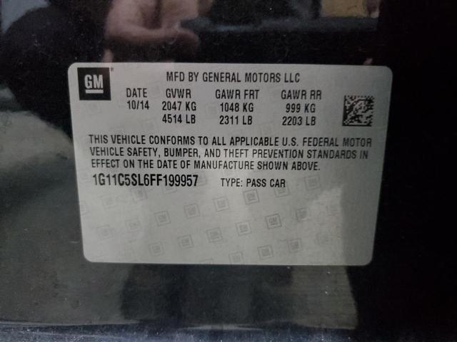1G11C5SL6FF199957 - 2015 CHEVROLET MALIBU 1LT Negro foto 12