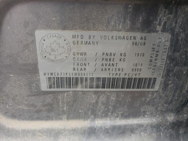 WVWCA71K39W008090 - 2009 VOLKSWAGEN RABBIT GRAY photo 13