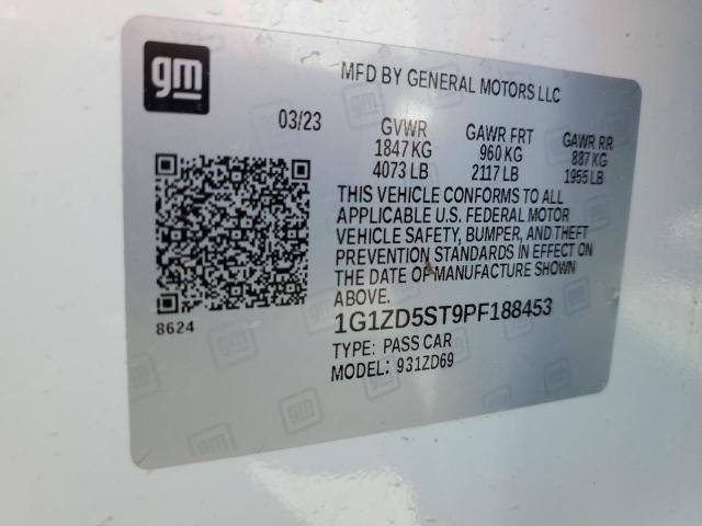 1G1ZD5ST9PF188453 - 2023 CHEVROLET MALIBU LT WHITE photo 13