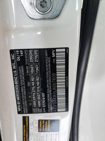 4JGFB4KB1LA067808 - 2020 MERCEDES-BENZ GLE 350 4MATIC WHITE photo 14