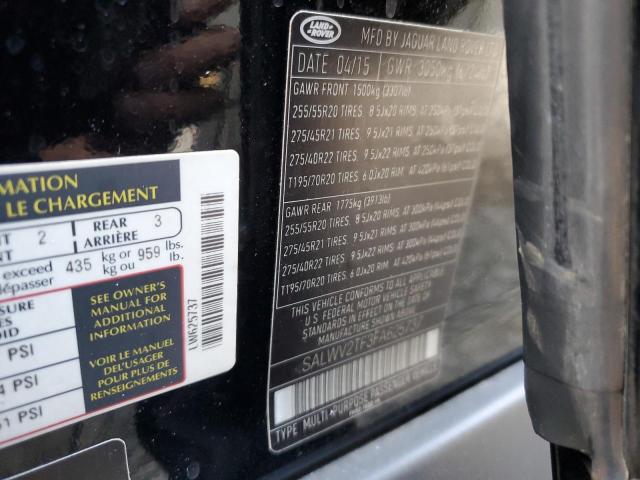 SALWV2TF3FA625737 - 2015 LAND ROVER RANGE ROVE AUTOBIOGRAPHY BLACK photo 13