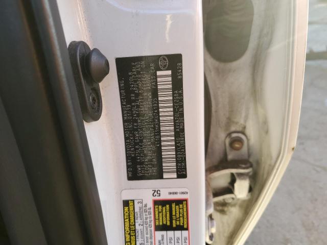 4T1B11HK9KU741935 - 2019 TOYOTA CAMRY L WHITE photo 12