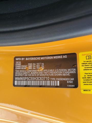 WMWXP5C55H3C63710 - 2017 MINI COOPER ნარინჯისფერი ფოტო 12