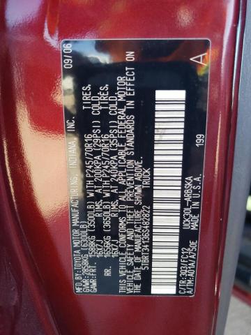 5TBRT34136S482822 - 2006 TOYOTA TUNDRA ACCESS CAB SR5 BURGUNDY photo 12