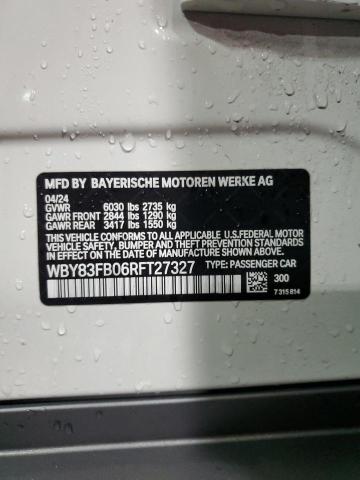WBY83FB06RFT27327 - 2024 BMW I4 XDRIVE 40 WHITE photo 12