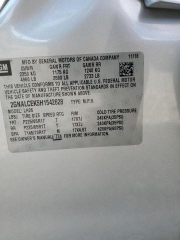 2GNALCEK5H1542628 - 2017 CHEVROLET EQUINOX LT 银色 照片 13