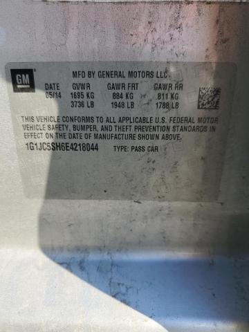 1G1JC5SH6E4218044 - 2014 CHEVROLET SONIC LT SILVER photo 12
