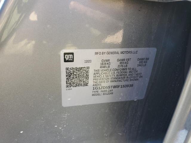 1G1ZD5ST8RF153938 - 2024 CHEVROLET MALIBU LT GRAY photo 12