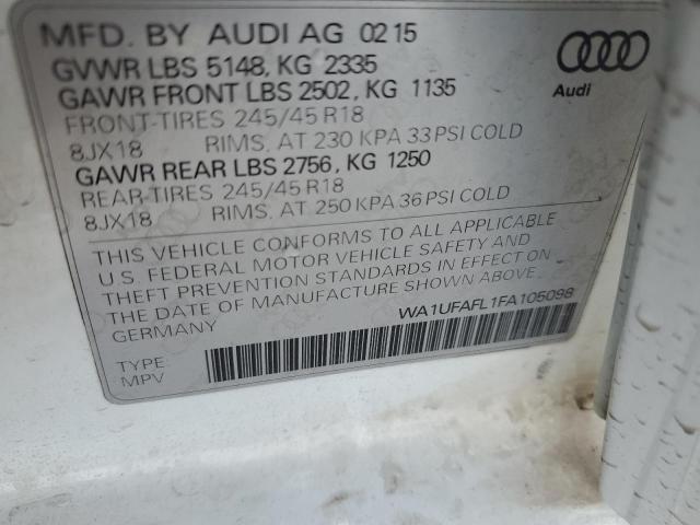 WA1UFAFL1FA105098 - 2015 AUDI A4 ALLROAD PREMIUM PLUS WHITE photo 12