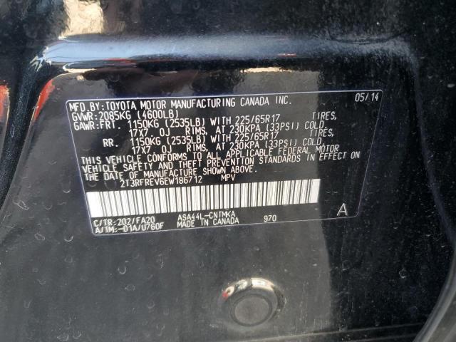 2T3RFREV6EW186712 - 2014 TOYOTA RAV4 XLE BLACK photo 13