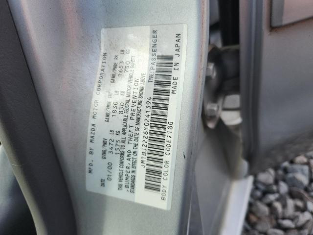 JM1BJ2226Y0241394 - 2000 MAZDA PROTEGE DX SILVER photo 12