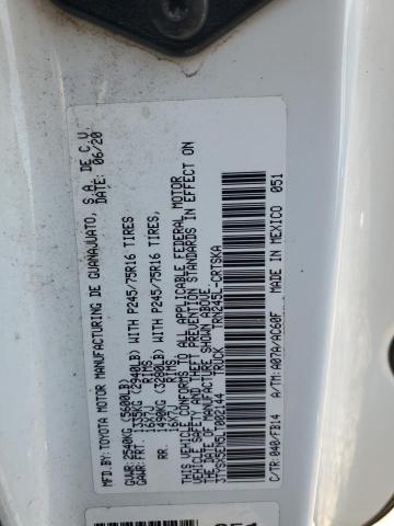 3TYSX5EN5LT002144 - 2020 TOYOTA TACOMA ACCESS CAB 白色 照片 12