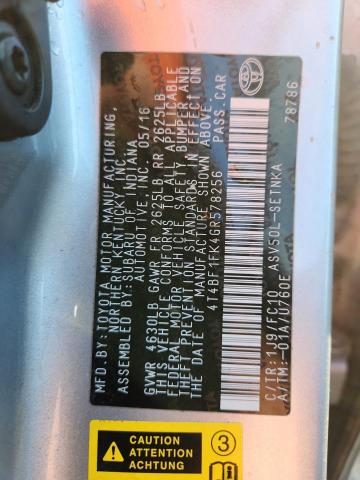 4T4BF1FK4GR578256 - 2016 TOYOTA CAMRY LE SILVER photo 12