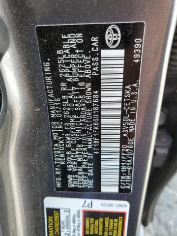 4T1BF1FK6GU187684 - 2016 TOYOTA CAMRY LE GRAY photo 12