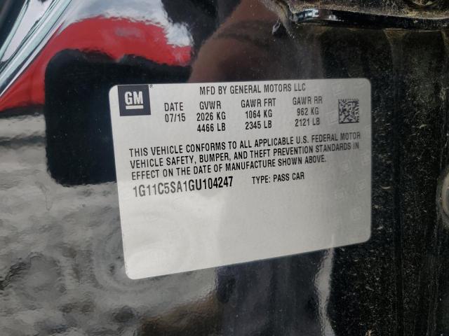 1G11C5SA1GU104247 - 2016 CHEVROLET MALIBU LIM LT BLACK photo 12