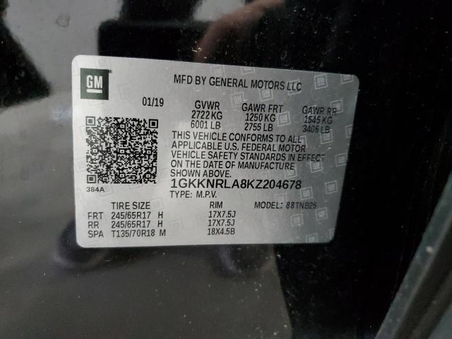 1GKKNRLA8KZ204678 - 2019 GMC ACADIA SLE Қара фото 13