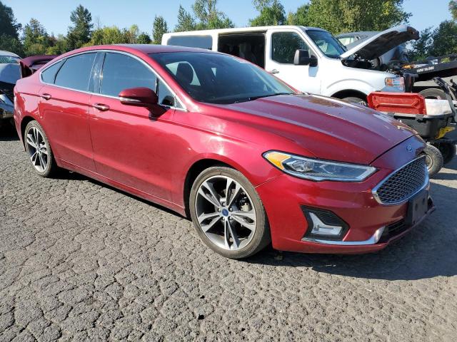 3FA6P0D97KR205158 - 2019 FORD FUSION TITANIUM RED photo 4