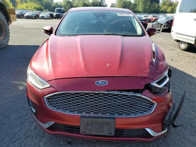 3FA6P0D97KR205158 - 2019 FORD FUSION TITANIUM RED photo 5