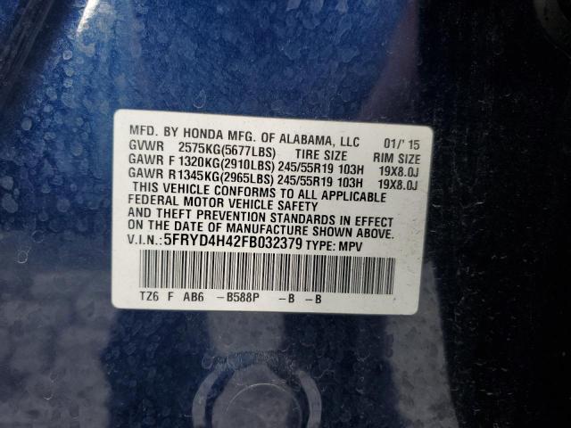 5FRYD4H42FB032379 - 2015 ACURA MDX TECHNOLOGY BLUE photo 13