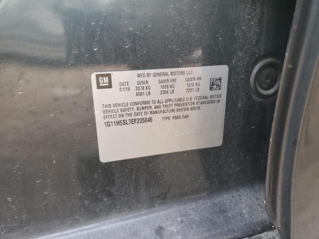 1G11H5SL7EF205846 - 2014 CHEVROLET MALIBU LTZ შავი ფოტო 12