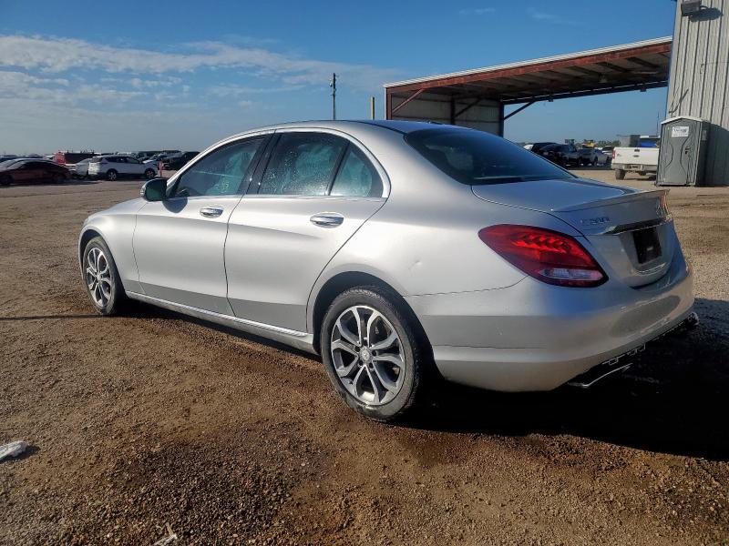 55SWF4KB9GU134305 - 2016 MERCEDES-BENZ C 300 4MATIC SILVER photo 2